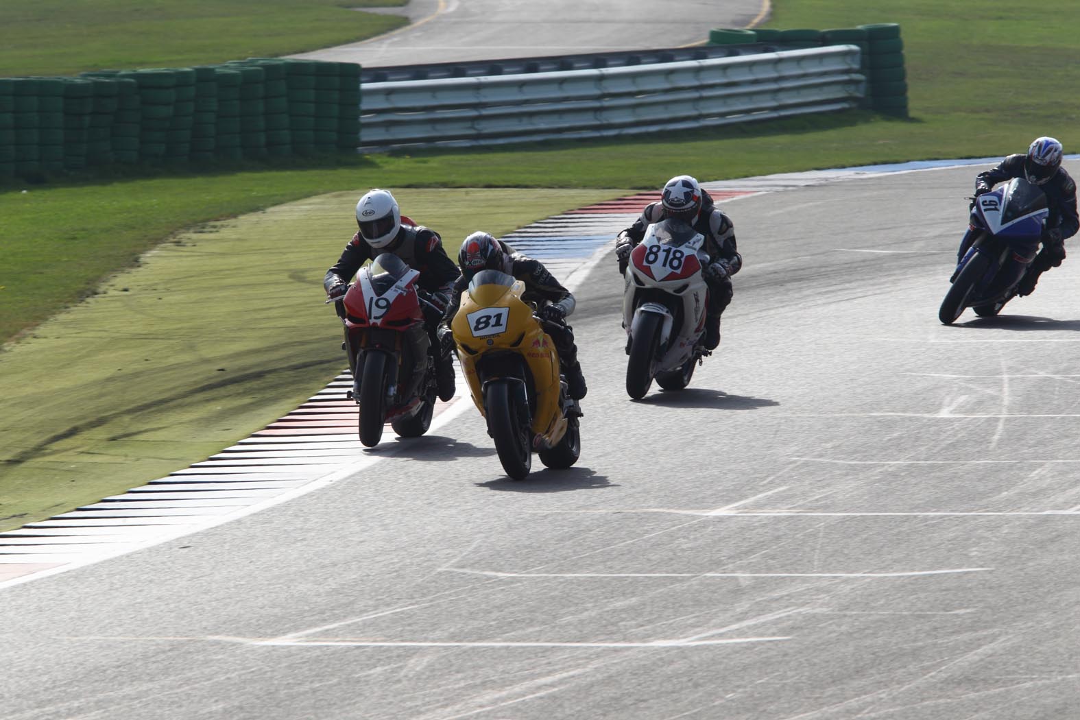 Marcel van Pijkeren, Jaarno Veldkamp, Dave Rogge en Henri Hasselaar tijdens wedstrijddag van de ZAC op 3 oktober 2011 circuit Assen